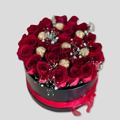 "30 Red Roses with Chocos Flower Box - code BF12 - Click here to View more details about this Product